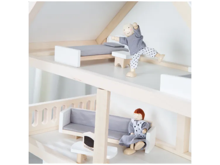 Puppenhaus, inkl. Möbel und Puppen