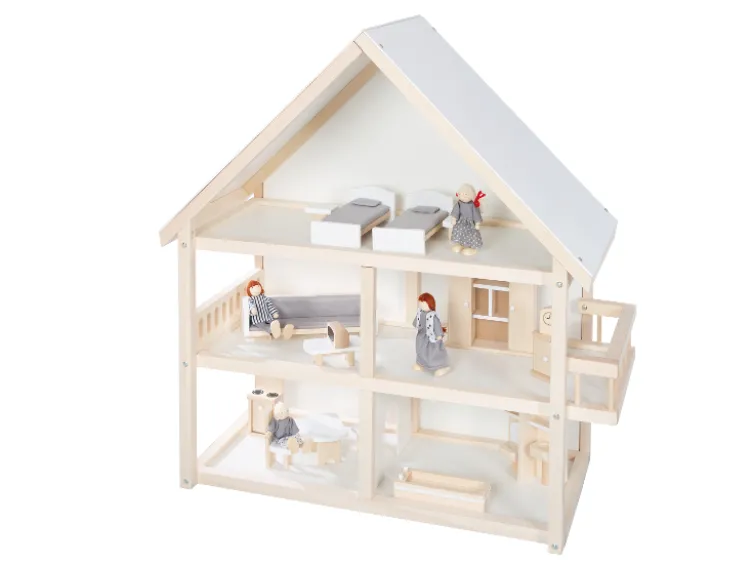 Puppenhaus, inkl. Möbel und Puppen
