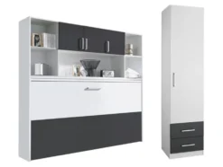 Querklappbett »ALBERO«, mit Regalelement und Schrank