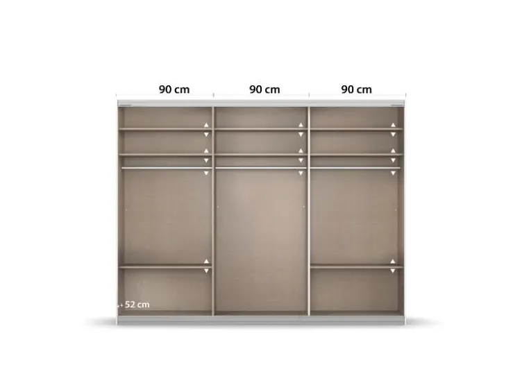 rauch ORANGE KULMBACH Schwebetürenschrank 3-trg., alpinweiß