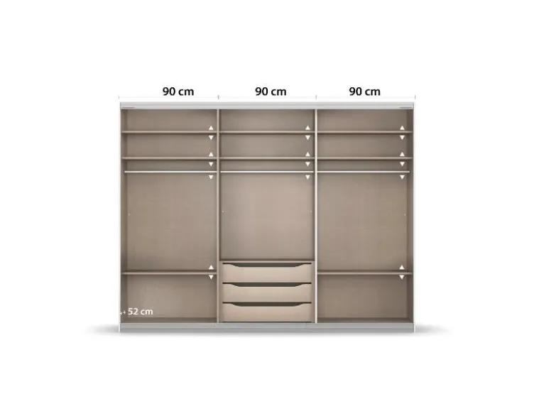rauch ORANGE KULMBACH Schwebetürenschrank 3-trg., alpinweiß