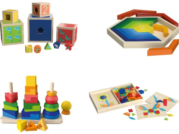 Regenbogen-Stapelwürfel / Regenbogen-Legespiel / Regenbogen-Stecktürme / Mosaik-Spiel