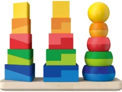 Regenbogen-Stapelwürfel / Regenbogen-Legespiel / Regenbogen-Stecktürme / Mosaik-Spiel