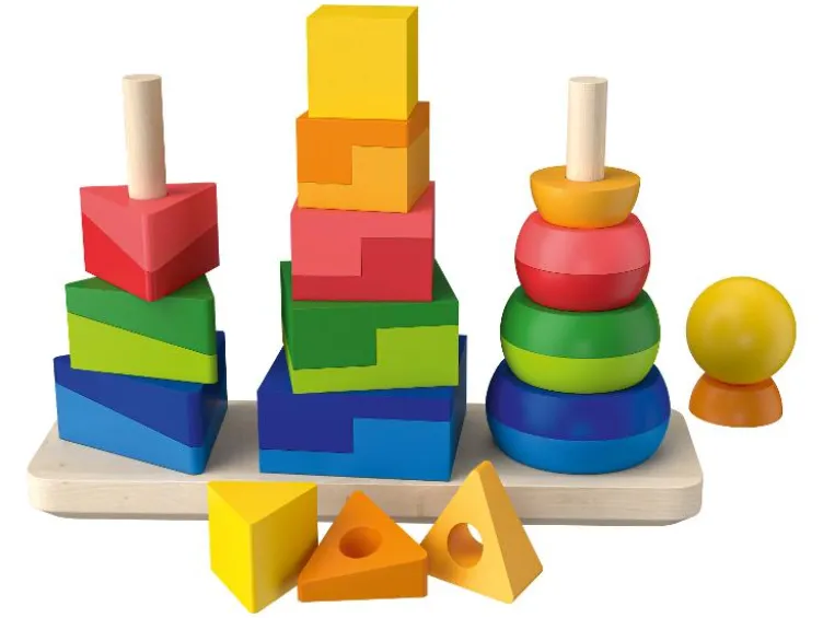 Regenbogen-Stapelwürfel / Regenbogen-Legespiel / Regenbogen-Stecktürme / Mosaik-Spiel