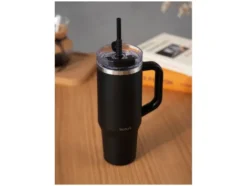 Reisebecher mit Henkel und Silikonstrohhalm »TRAVELMUG«