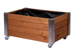 Rollbares Hochbeet »Rollfi«, mit Pflanzenvlies, Kiefer, braun