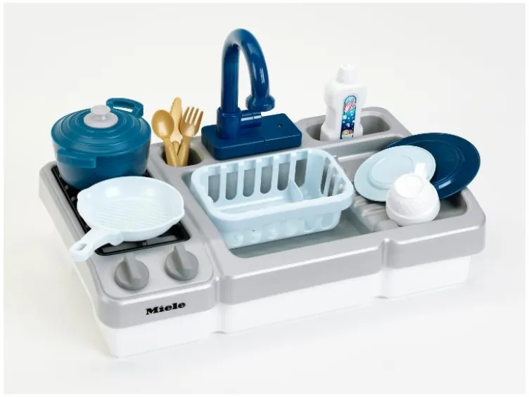 Rollenspielzeug Miele Kinderspüle mit Wasserfunktion und Kochfeld