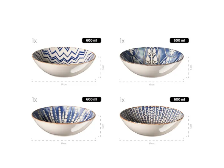 Salat-Set »Iberico Blue«, 5-teilig, 4 Designs