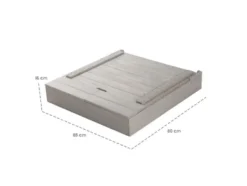 Sandkasten mit Deckel, Tafel und Haken