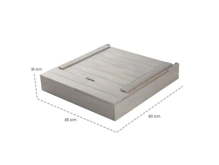 Sandkasten mit Deckel, Tafel und Haken