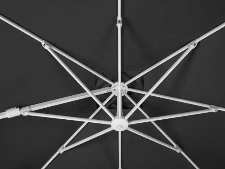 Schneider Ampelschirm »RHODOS TWIST BIANCO«, 300 x 300 cm, mit Plattenständer, imprägniert
