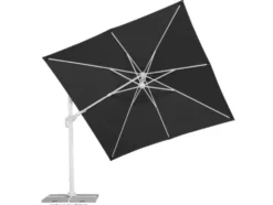 Schneider Ampelschirm »RHODOS TWIST BIANCO«, 300 x 300 cm, mit Plattenständer, imprägniert