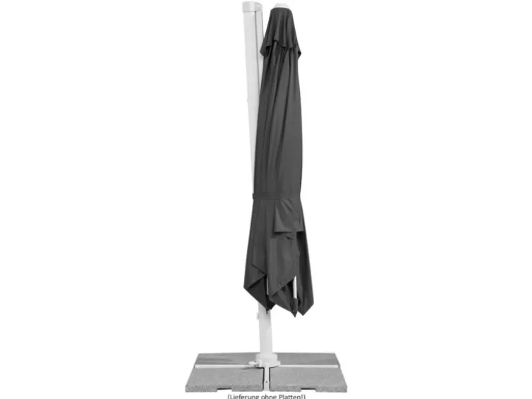 Schneider Ampelschirm »RHODOS TWIST BIANCO«, 300 x 300 cm, mit Plattenständer, imprägniert