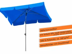 Schneider Sonnenschirm »Locarno«, rechteckig, 50+ UV-Schutz, 2-teiliger Stock, mit Knicker