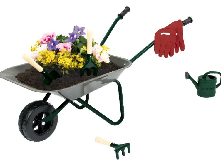 Schubkarre mit Gartenwerkzeug, 7-teilig