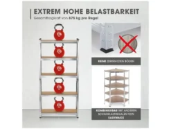 Schwerlastregal mit 5 belastbaren Holzböden