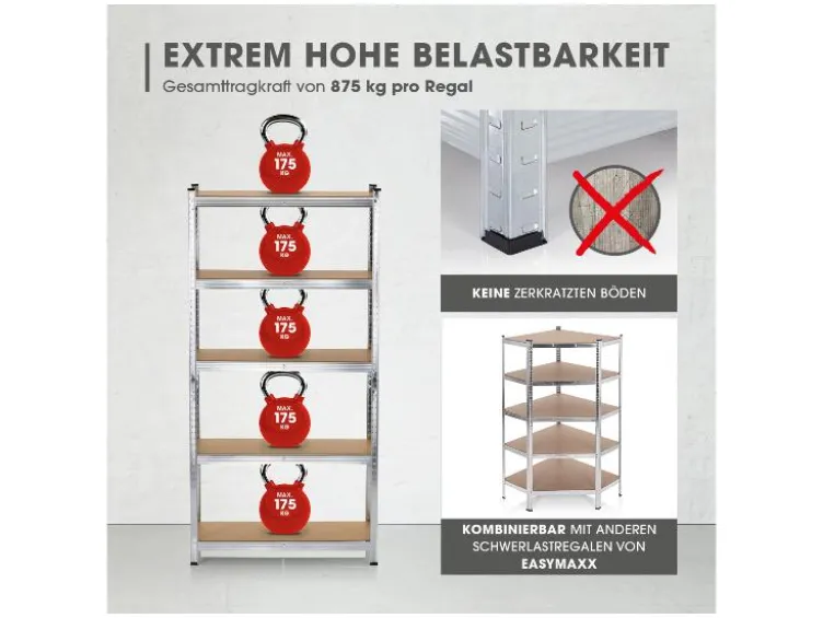 Schwerlastregal mit 5 belastbaren Holzböden