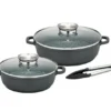 Servierpfannen-Set Gourmet GRANIT 5-tlg. mit Aromadeckel
