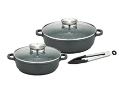 Servierpfannen-Set Gourmet GRANIT 5-tlg. mit Aromadeckel
