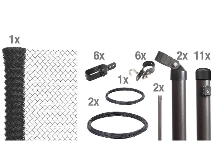 Set Maschendrahtzaun zum Einbetonieren 25m, anthrazit