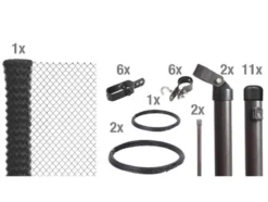 Set Maschendrahtzaun zum Einbetonieren 25m, anthrazit