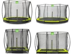 Silhouette Bodentrampolin mit Sicherheitsnetz