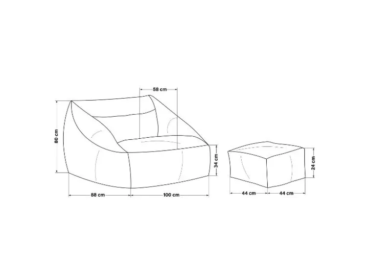Sitzsack »COZY«, inkl. Hocker