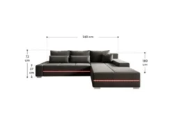 Sofa »Davos«, mit Ottomane und LED-Licht