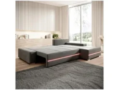 Sofa »Davos«, mit Ottomane und LED-Licht