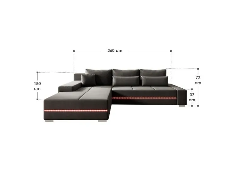 Sofa »Davos«, mit Ottomane und LED-Licht