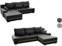 Sofa »Davos«, mit Ottomane und LED-Licht