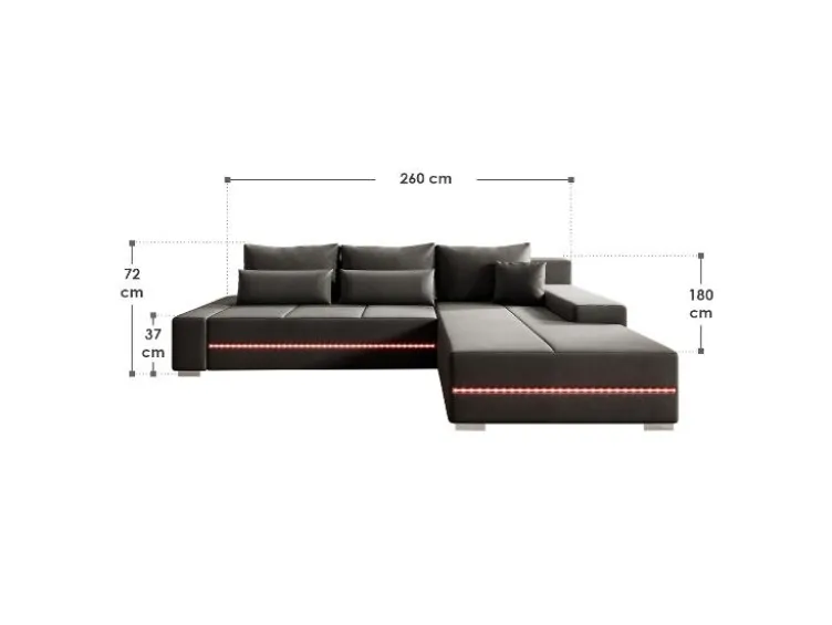 Sofa »Davos«, mit Ottomane und LED-Licht