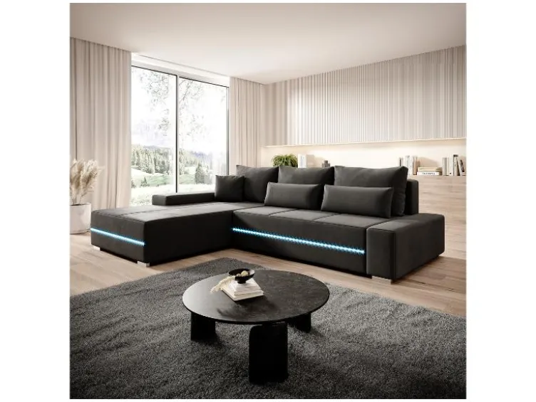 Sofa »Davos«, mit Ottomane und LED-Licht