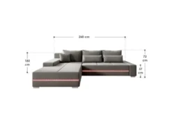 Sofa »Davos«, mit Ottomane und LED-Licht