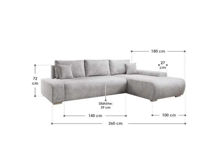 Sofa Iseo mit Ottomane