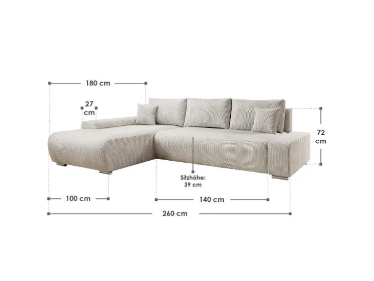 Sofa Iseo mit Ottomane