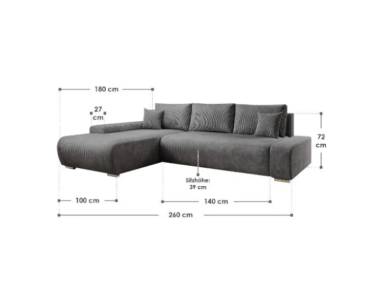 Sofa Iseo mit Ottomane