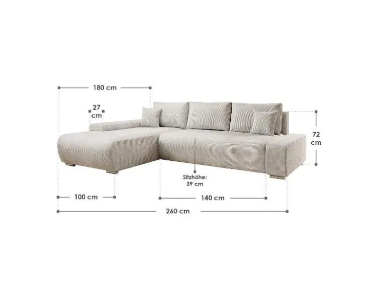 Sofa Iseo mit Ottomane