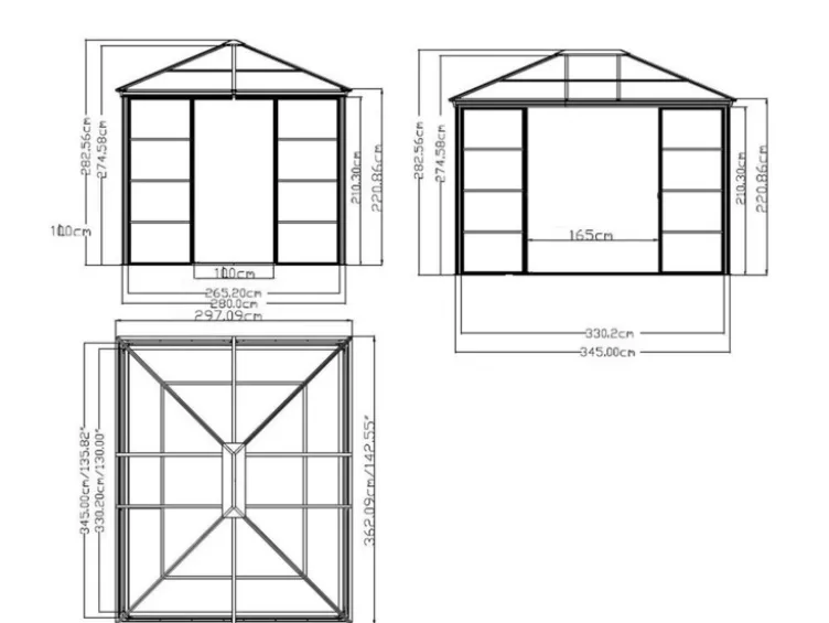 SOJAG Canada Pavillon »Castel«, aus Aluminium, inkl. Sonnensegel u. Insektenschutz, bronze