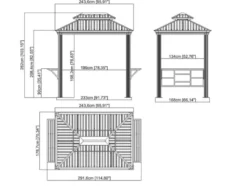 SOJAG Canada Pavillon »Messina«, aus Aluminium und Stahl, mit Seitenablagen u. Rauchablass