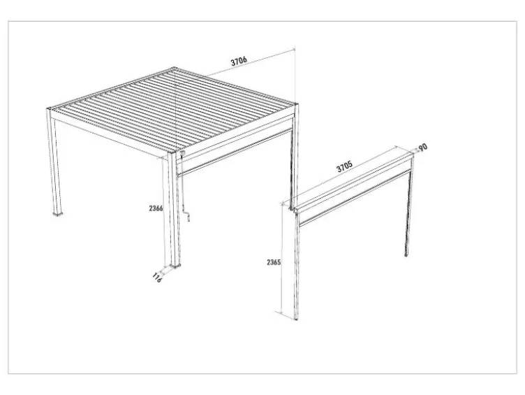 Sonnenrollo für Pavillon Trumpf und Superior Pergola
