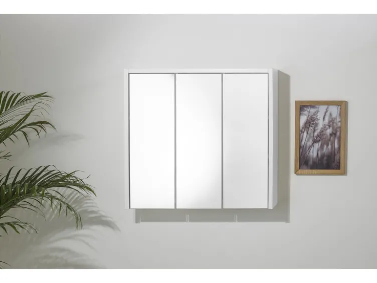 Spiegelschrank, perlweiß