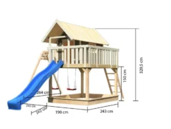 Stelzenhaus »Fiete« mit Doppelschaukelanbau und Rutsche