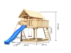 Stelzenhaus »Fiete« mit Doppelschaukelanbau und Rutsche