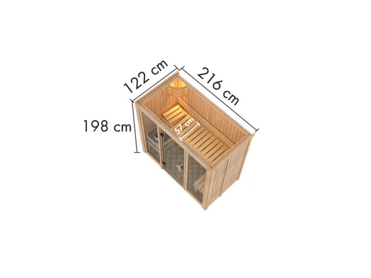 System-Sauna »Shorty«, mit Fronteinstieg, 3,6 kW Ofen