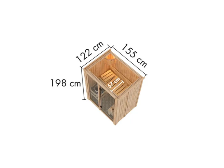 System-Sauna »Shorty«, mit Fronteinstieg, 3,6 kW Ofen