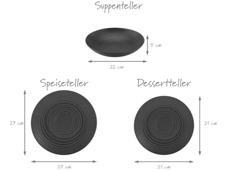 Teller-Set »Lava Stone«, 12-teilig