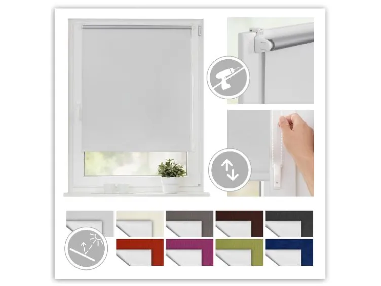 Thermo-Rollo Klemmfix, ohne Bohren, ab 45 x 150 cm