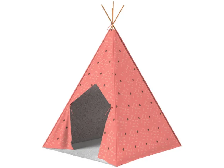 Tipi Spielzelt Waldtiere, aus massivem Kiefernholz