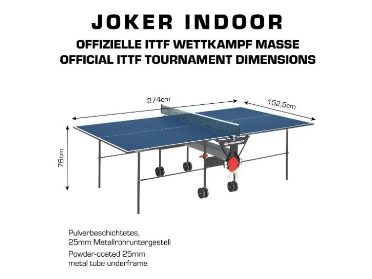 Tischtennisplatte Joker, Indoor Tischtennistisch, klappbar
